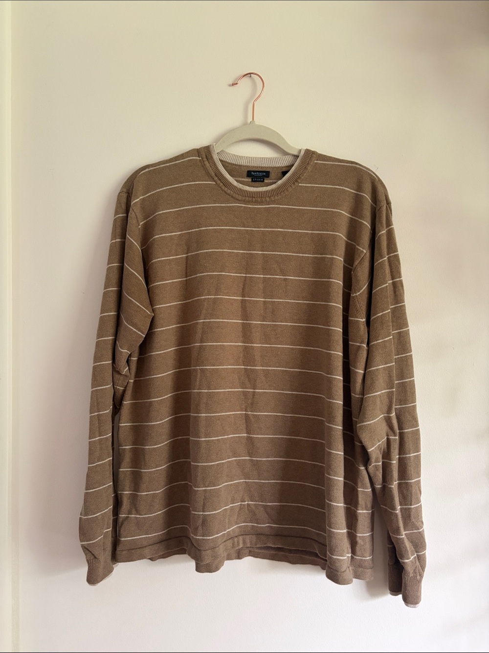 Van Heusen 100% Cotton Striped Crewneck Sweater
